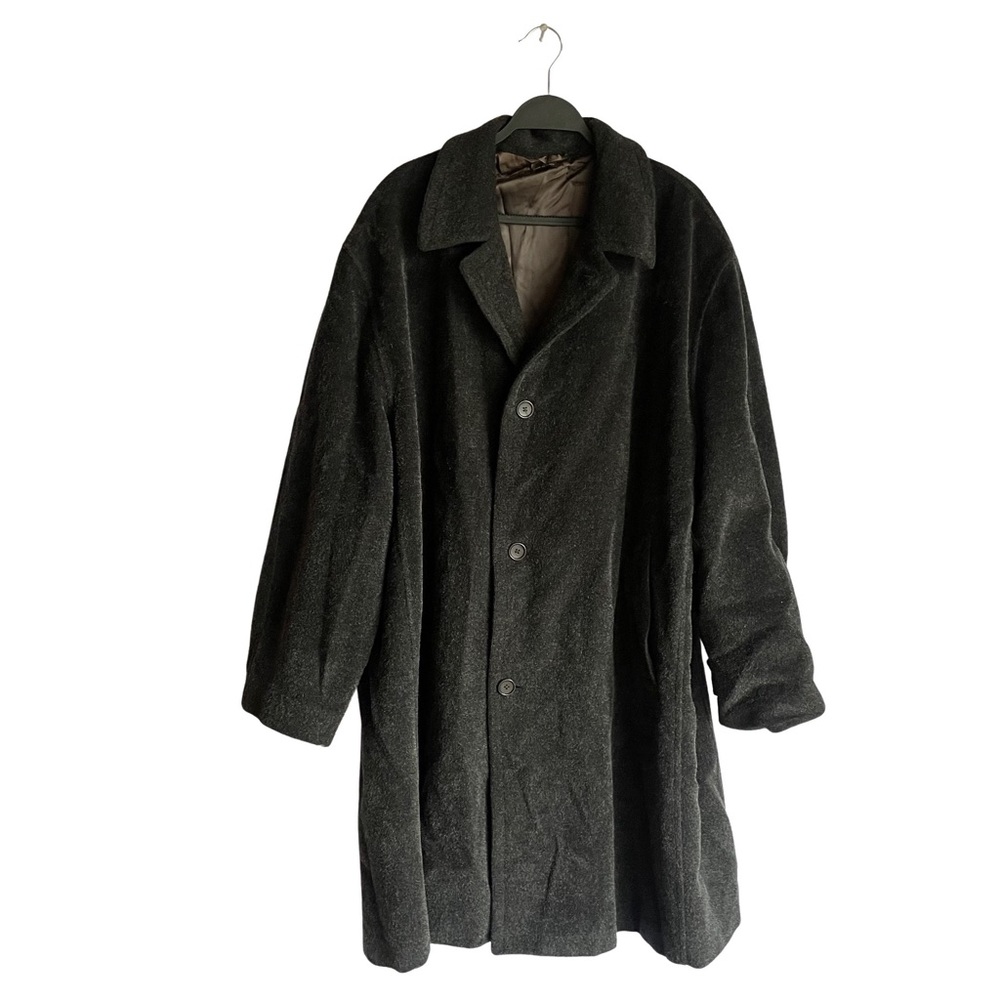 vestimenta grey wool and mohair overcoat size large